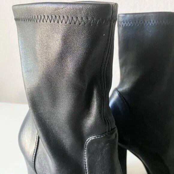 NWOT Stuart Weitzman Curveblock 100 Stretch Leather Booties Size 5 1/2 Spain - Picture 13 of 14
